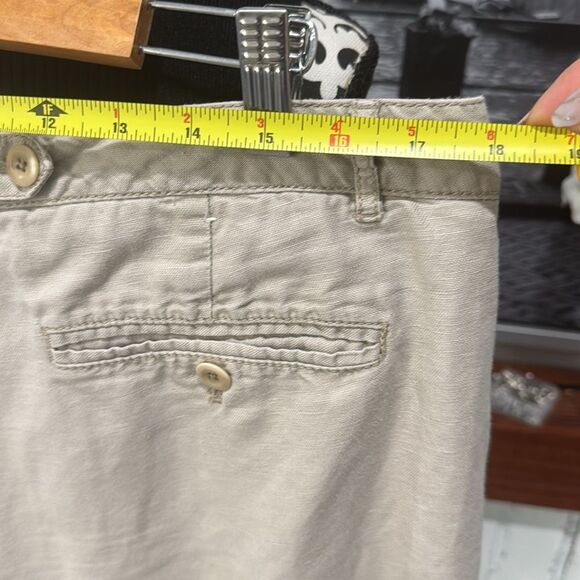 Gap Women Shorts Linen Cotton Blend Khaki Tan Size 8 Pockets Classic Sexy - Picture 5 of 8